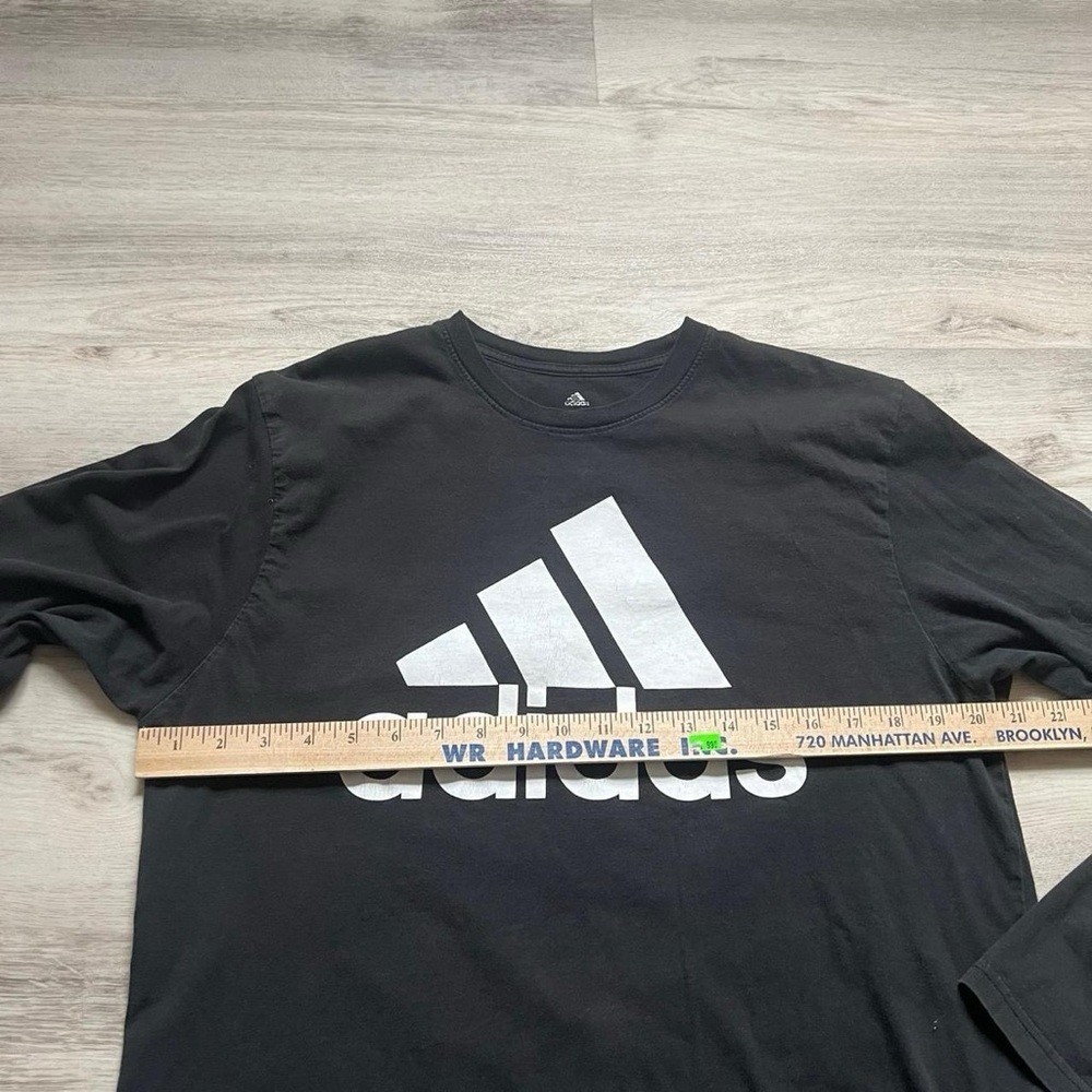 Adidas Men's Black and White Long Sleeve Tee - Picture 4 of 6